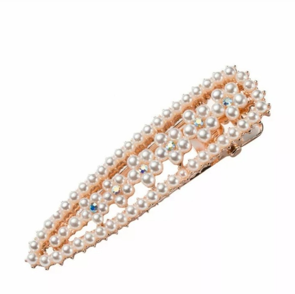 Accessories - Trendy hair pearl & rhinestone barrette